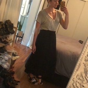 Black 100% linen skirt